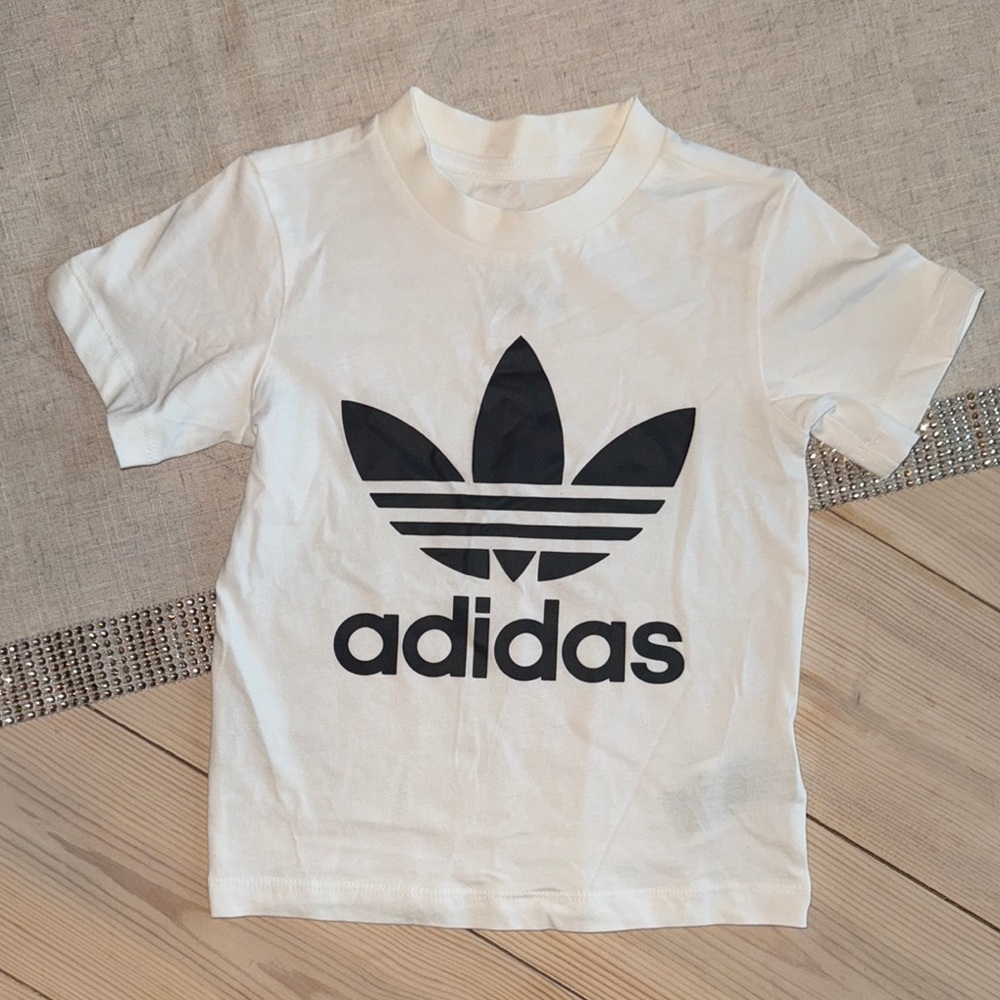 Adidas White T-Shirt with Black Logo